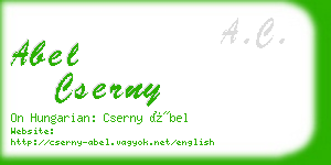 abel cserny business card